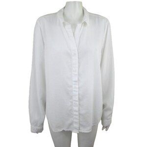 Bella Dahl White Classic Button Up Shirt Long Sleeve